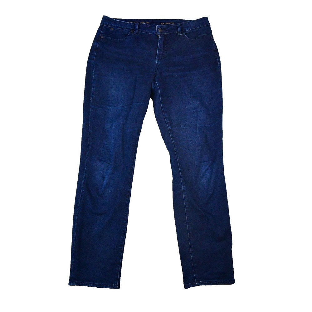 Talbots Jeans Womens 12L Blue Heritage Ankle Stretch Hi-Rise Denim 35x30